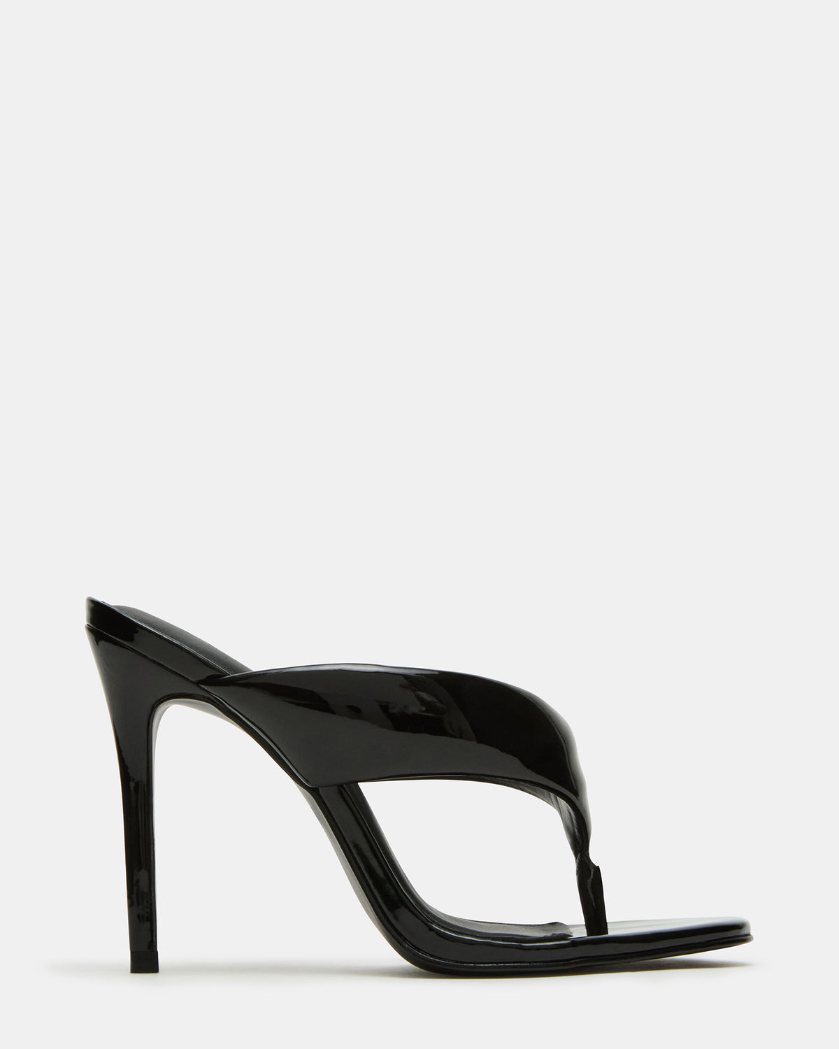 Steve Madden SABINE Black Patent Thong Mule Women's Heel