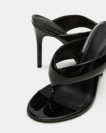 Steve Madden SABINE Black Patent Thong Mule Women's Heel
