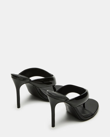 Steve Madden SABINE Black Patent Thong Mule Women's Heel