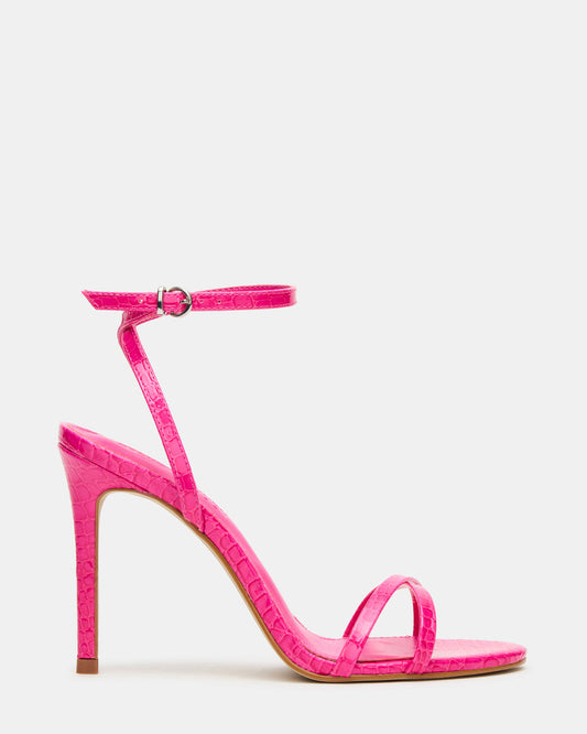 Steve Madden JYPSEY Pink Crocodile Strappy Stiletto Women's Heel