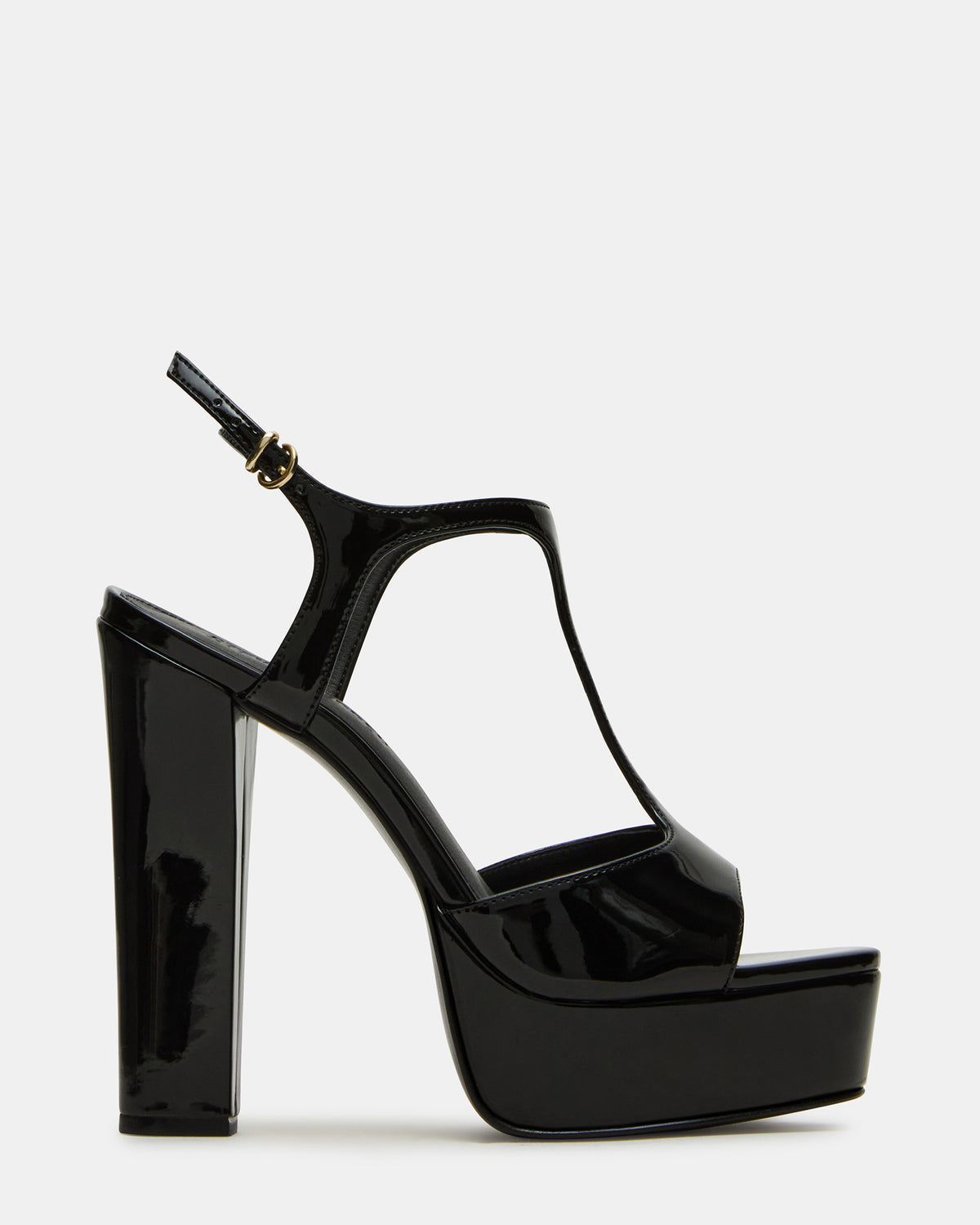 Steve Madden TAMI Black Patent Strappy Platform Women's Heel