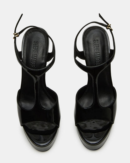 Steve Madden TAMI Black Patent Strappy Platform Women's Heel