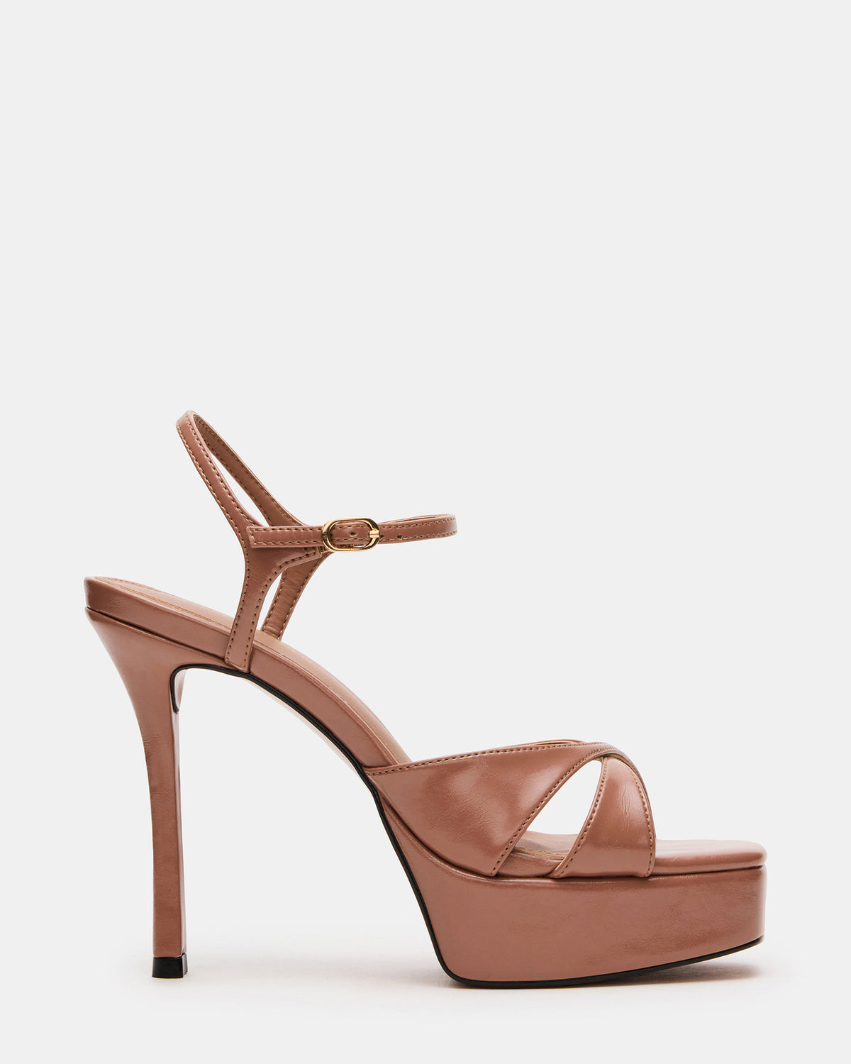 Steve Madden SCARLET Mocha Square-Toe Strappy Platform Women's Heel