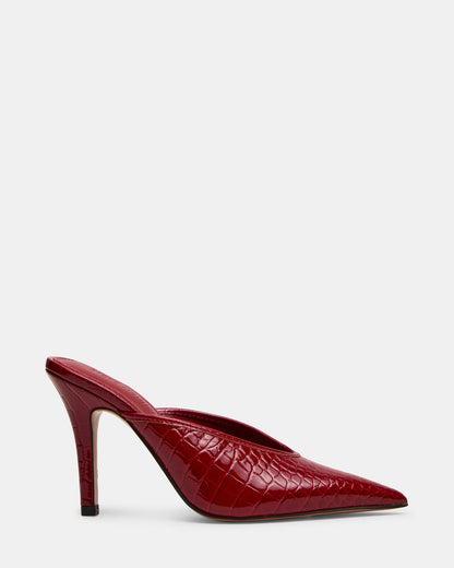Steve Madden LITA Red Crocodile Pointed-Toe Mule Pump Women's Heel