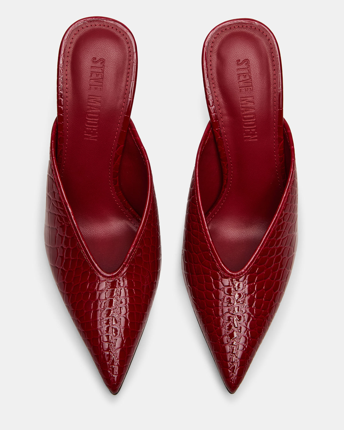 Steve Madden LITA Red Crocodile Pointed-Toe Mule Pump Women's Heel