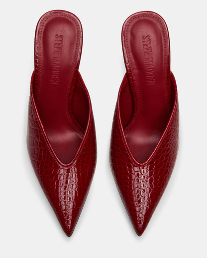 Steve Madden LITA Red Crocodile Pointed-Toe Mule Pump Women's Heel