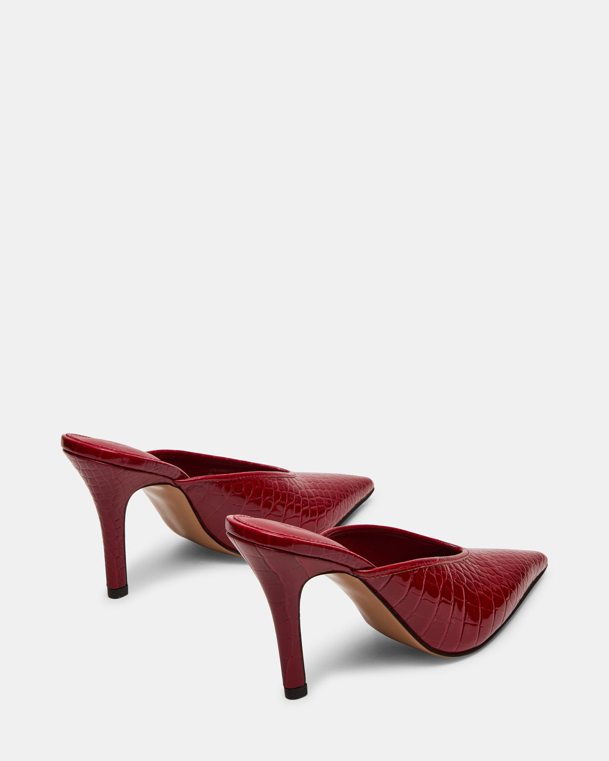 Steve Madden LITA Red Crocodile Pointed-Toe Mule Pump Women's Heel