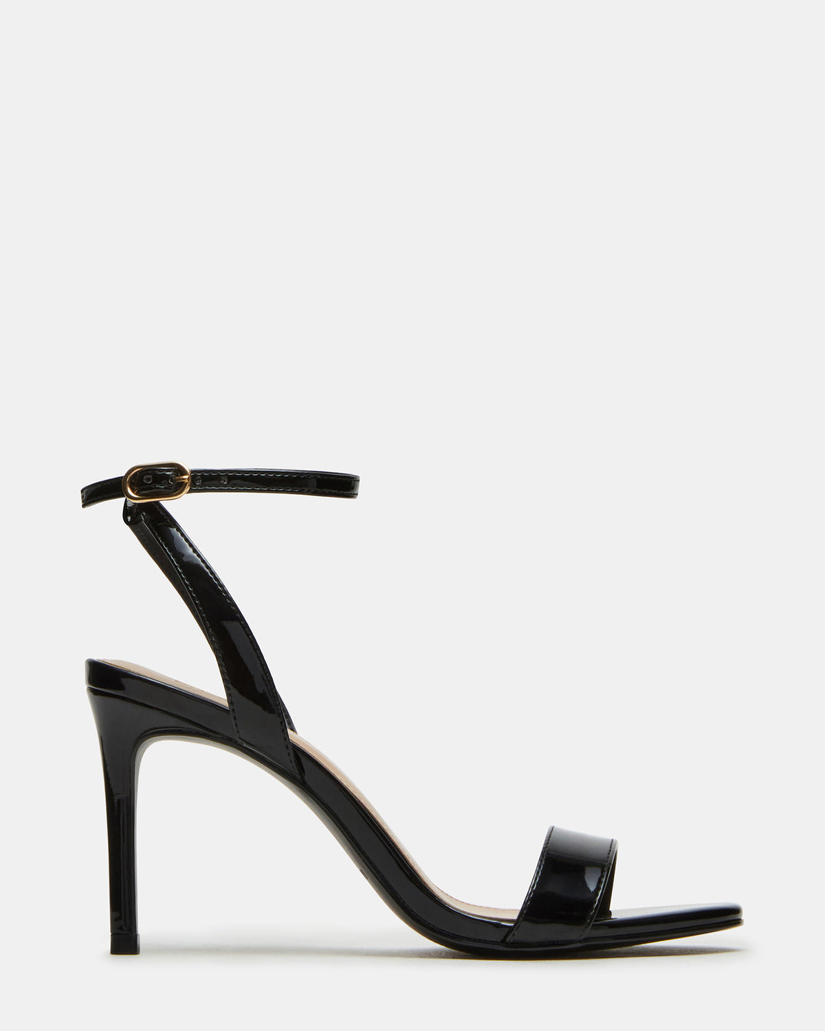 Steve Madden SUZIE Black Patent Women's Open Toe Stiletto Strappy Heel