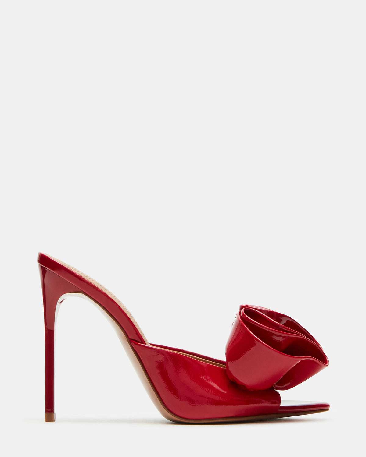 Steve Madden AFFINITY Red Patent Women's Multi Pointed-Toe Stiletto Mule Heel