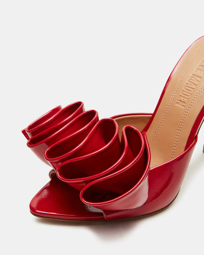 Steve Madden AFFINITY Red Patent Women's Multi Pointed-Toe Stiletto Mule Heel