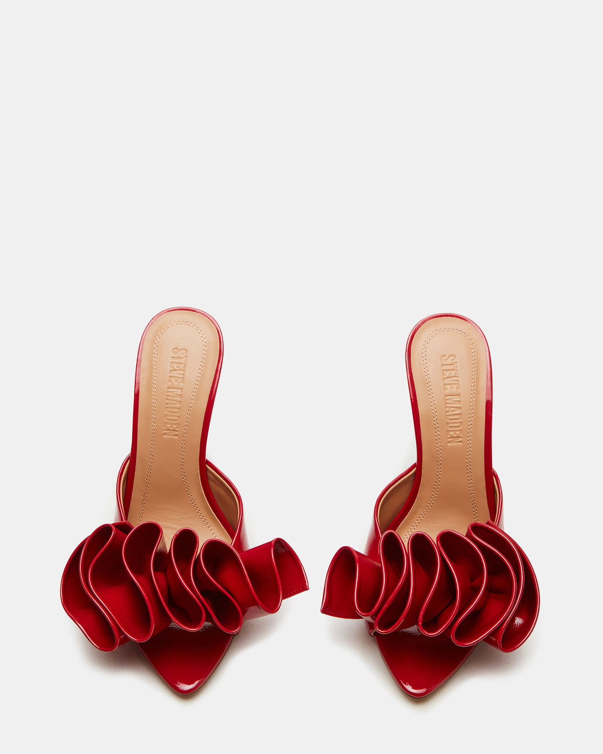 Steve Madden AFFINITY Red Patent Women's Multi Pointed-Toe Stiletto Mule Heel