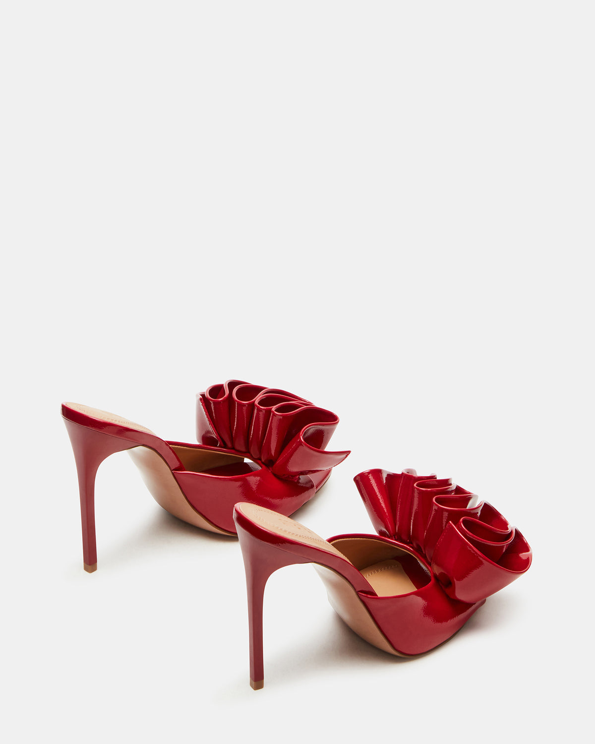Steve Madden AFFINITY Red Patent Women's Multi Pointed-Toe Stiletto Mule Heel
