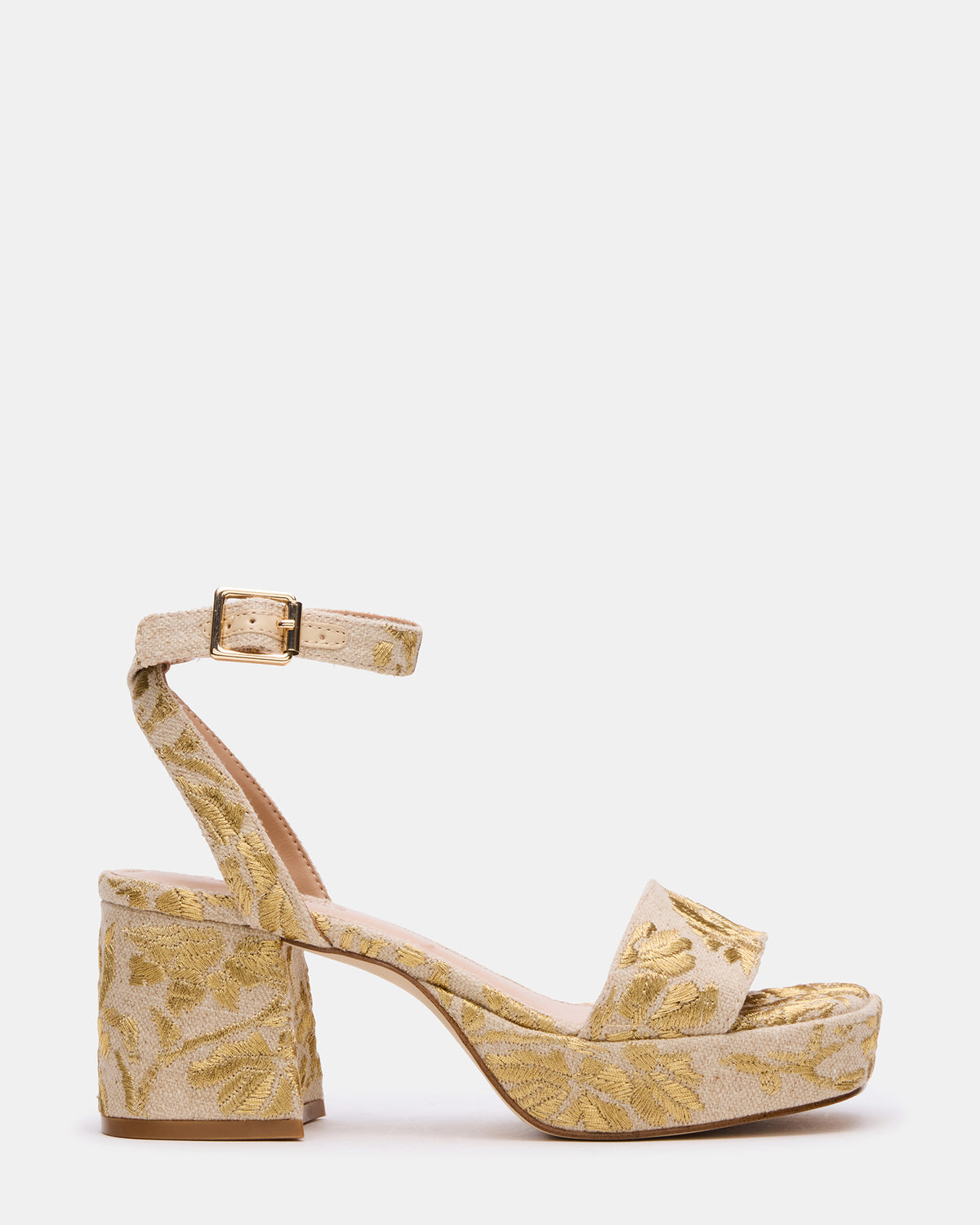 Steve Madden MERCERR Gold Multi Women's Platform Block Heel
