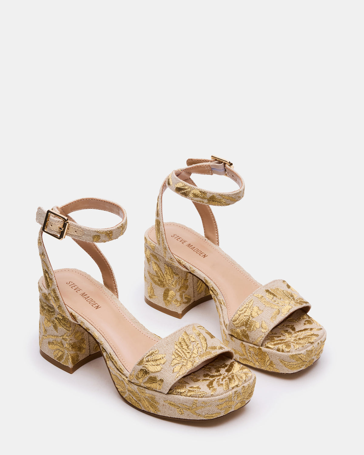 Steve Madden MERCERR Gold Multi Women's Platform Block Heel