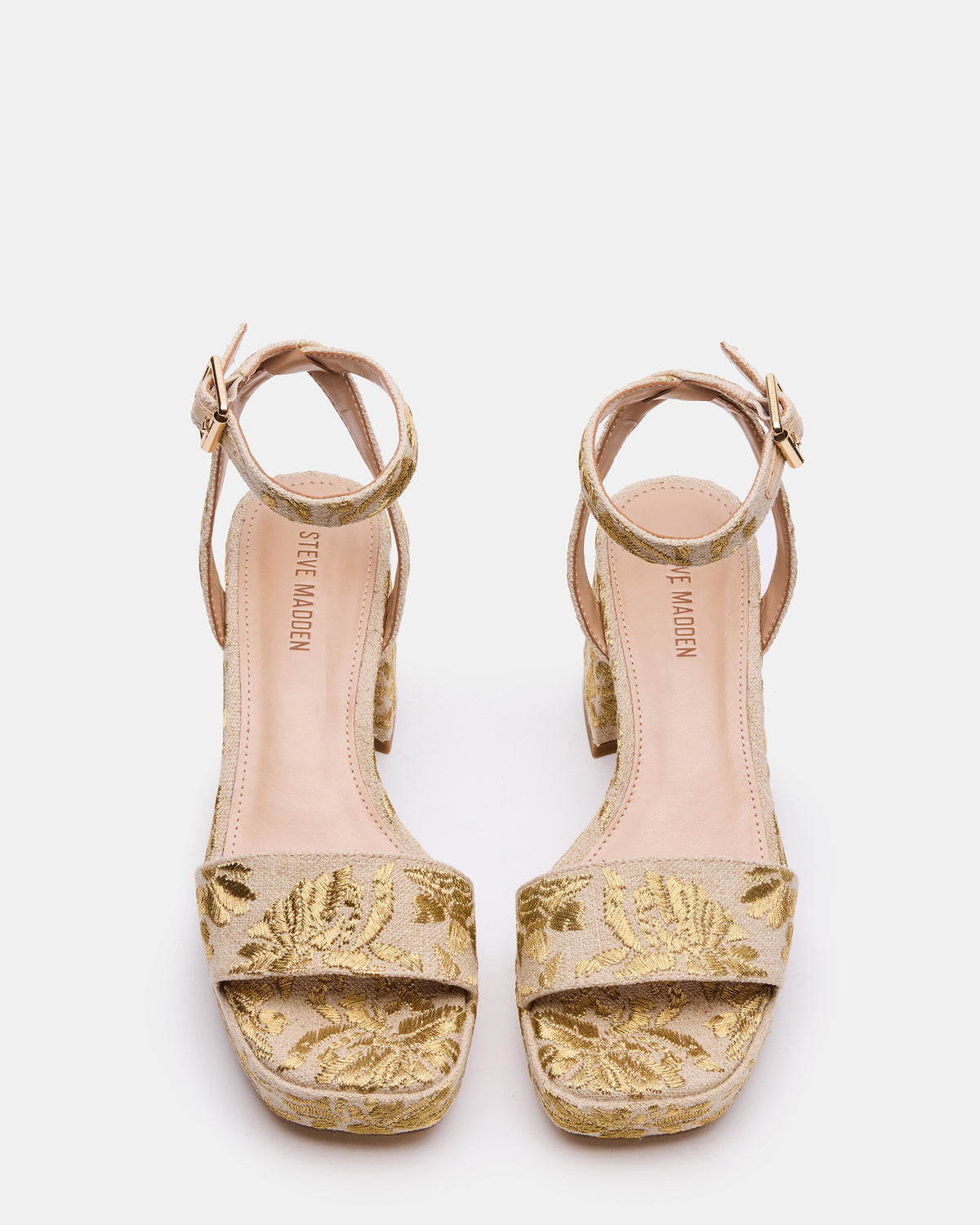 Steve Madden MERCERR Gold Multi Women's Platform Block Heel