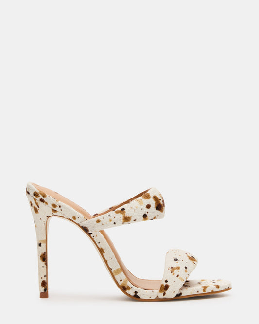 Steve Madden SATURN-C WHITE/CAMEL Stiletto Mule Women's Heel