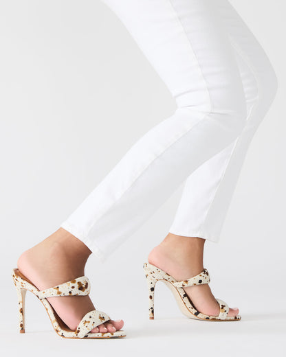 Steve Madden SATURN-C WHITE/CAMEL Stiletto Mule Women's Heel