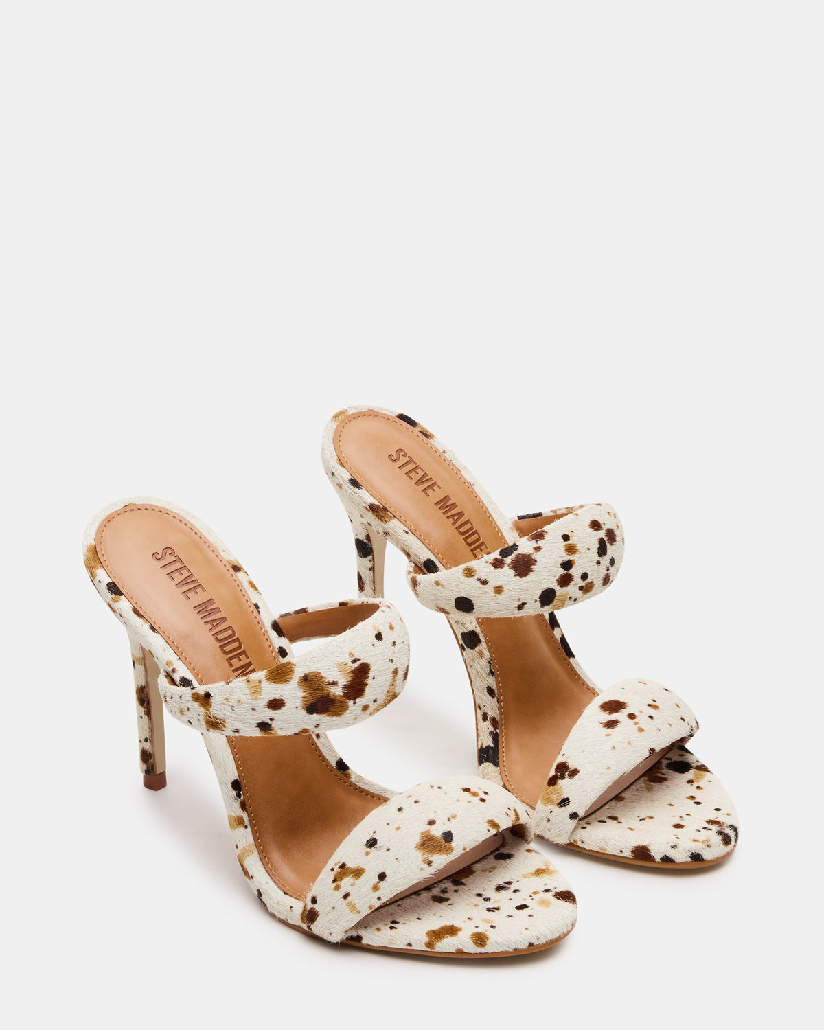 Steve Madden SATURN-C WHITE/CAMEL Stiletto Mule Women's Heel