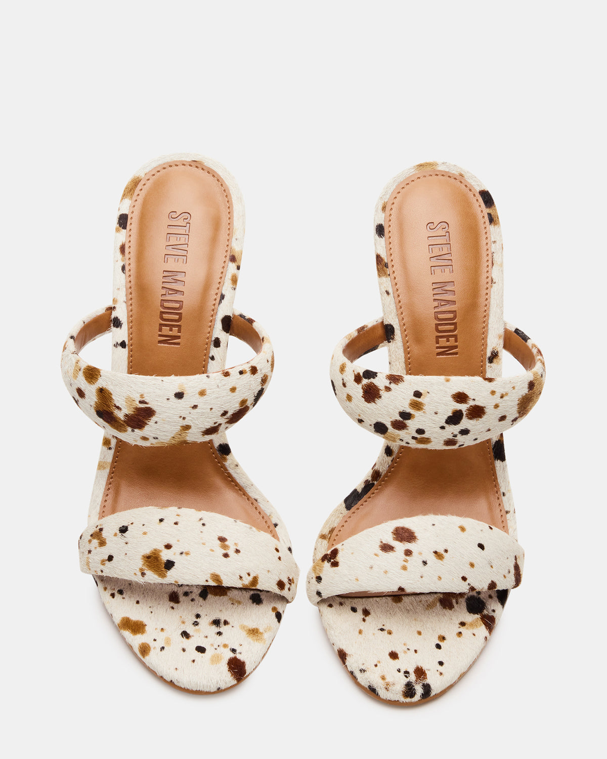 Steve Madden SATURN-C WHITE/CAMEL Stiletto Mule Women's Heel