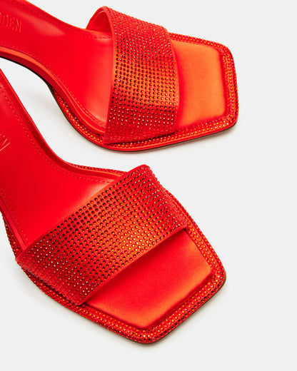 Steve Madden YARA Orange Women's Square-Toe Mule Heel