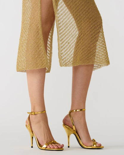 Steve Madden FOXX Gold Strappy Stiletto Open-Toe Women's Heel