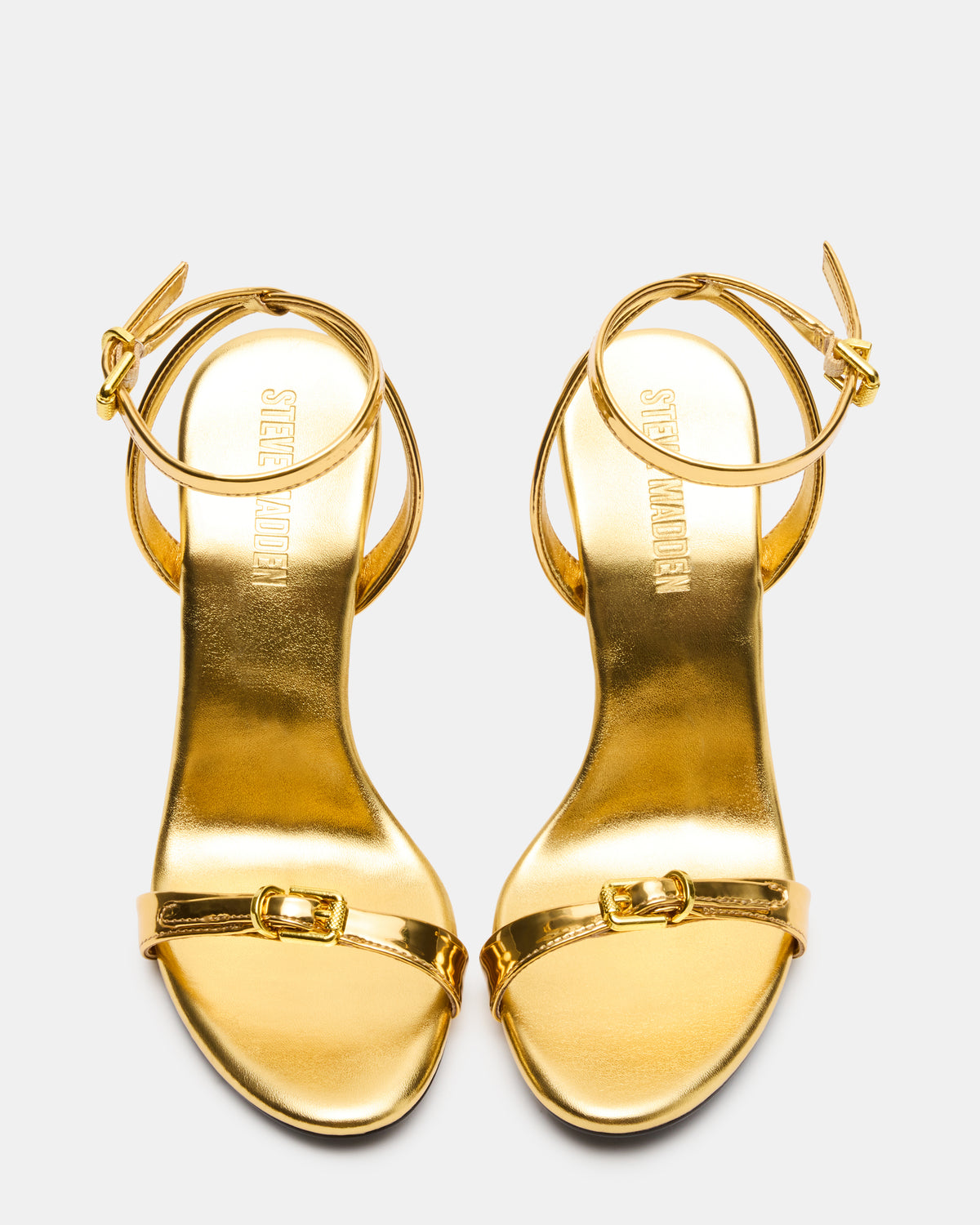 Steve Madden FOXX Gold Strappy Stiletto Open-Toe Women's Heel