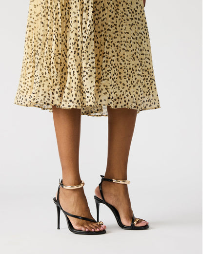 Steve Madden TIA Rhinestones Mocha Satin Open-Toe Stiletto Women's Heel