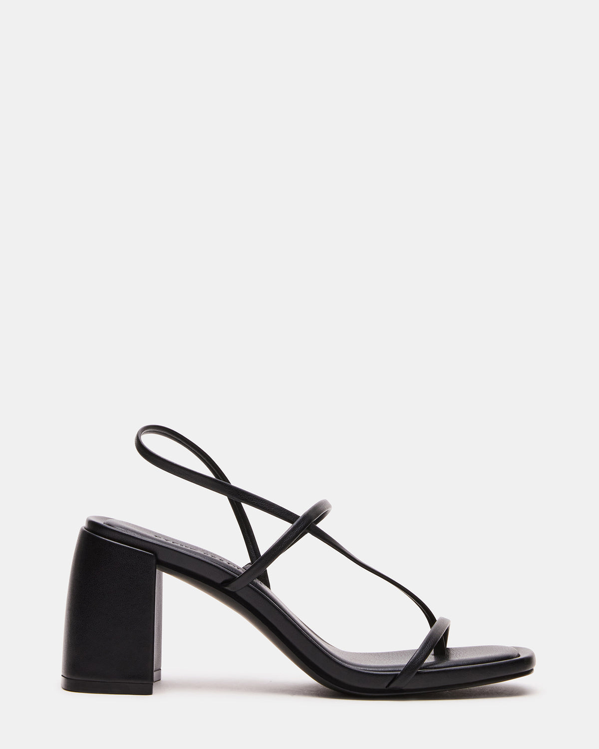 Steve Madden DIORA Black Women's Strappy Square-Toe Heel