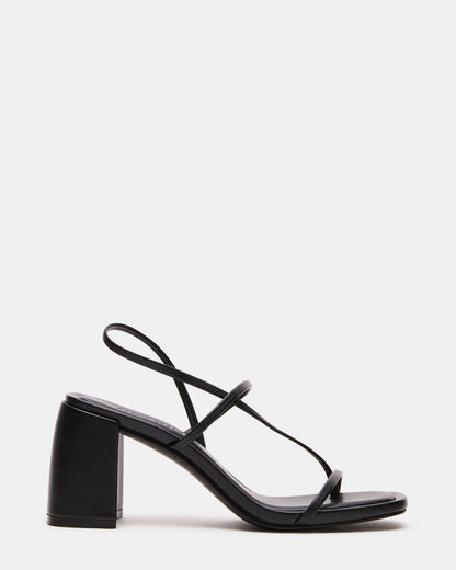 Steve Madden DIORA Black Women's Strappy Square-Toe Heel