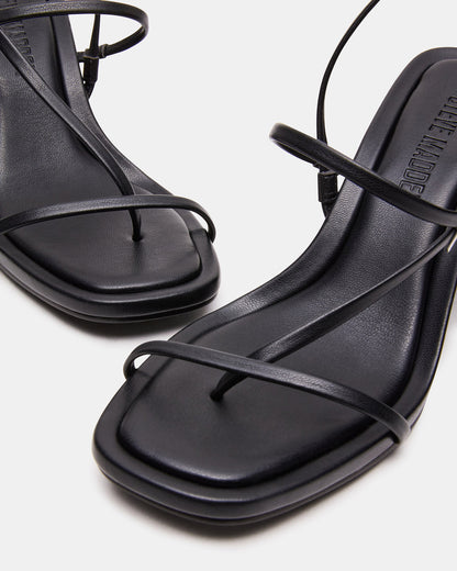 Steve Madden DIORA Black Women's Strappy Square-Toe Heel