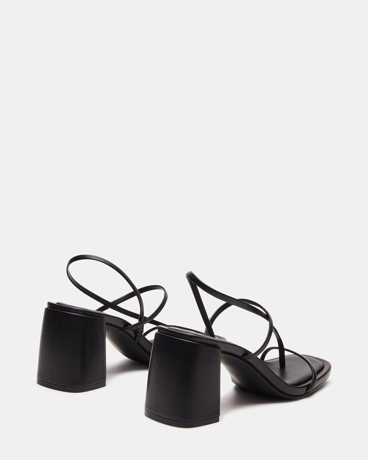 Steve Madden DIORA Black Women's Strappy Square-Toe Heel