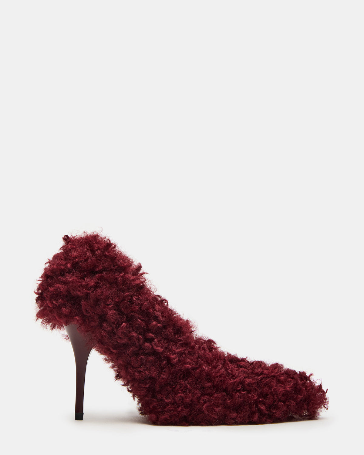 Steve Madden ACHILLES Red Pointed-Toe Faux Fur Stiletto Women's Heel