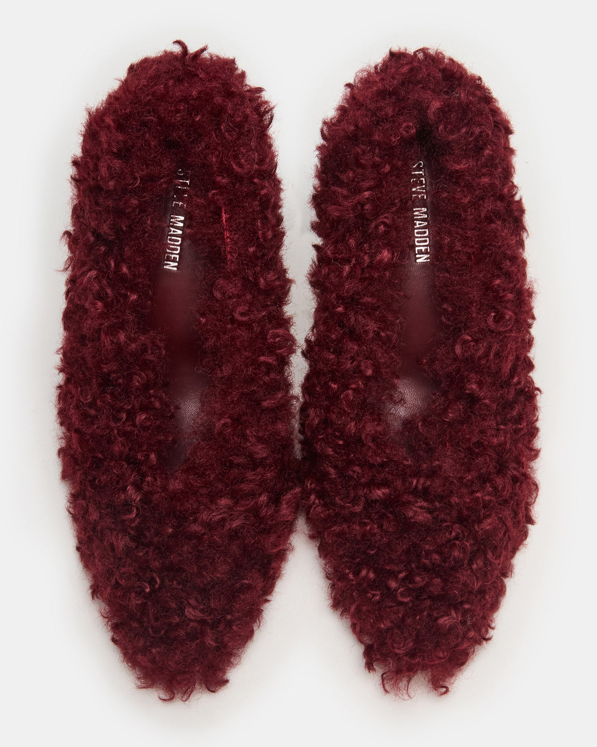 Steve Madden ACHILLES Red Pointed-Toe Faux Fur Stiletto Women's Heel