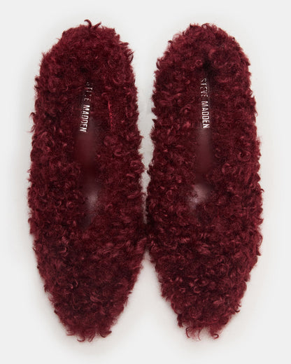 Steve Madden ACHILLES Red Pointed-Toe Faux Fur Stiletto Women's Heel