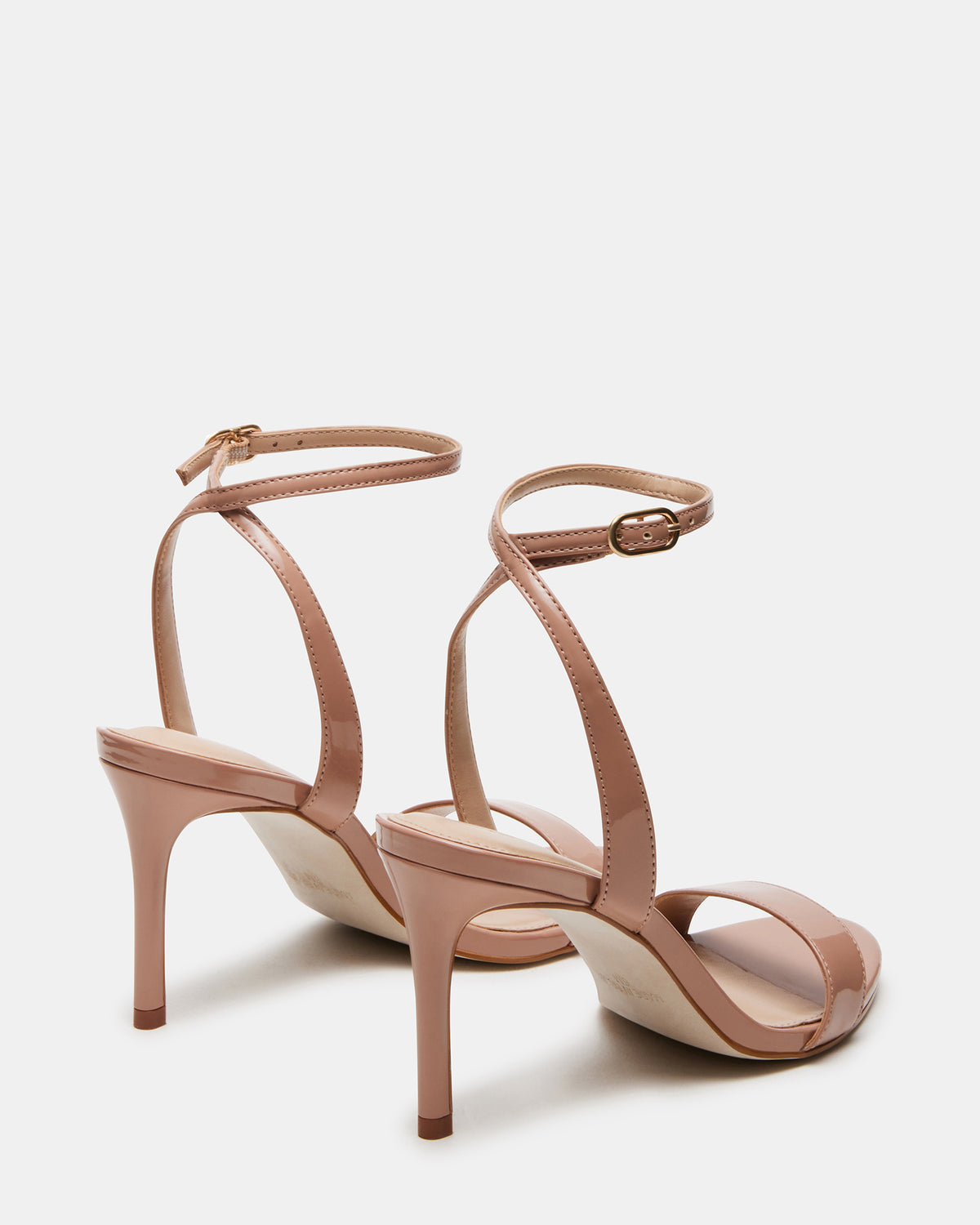 Steve Madden SUZIE Blush Patent Women's Open Toe Stiletto Strappy Heel