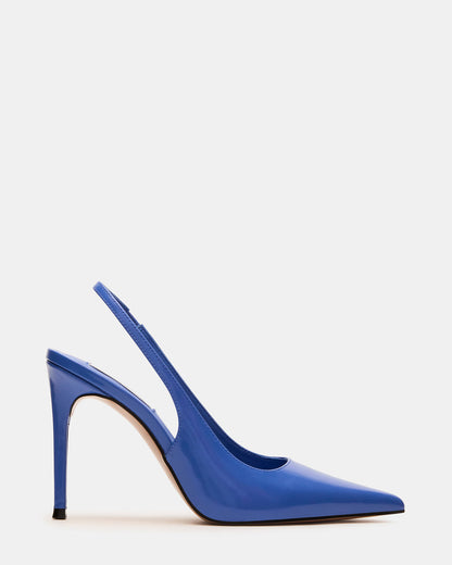Steve Madden REYES Blue Leather Slingback Stiletto Pointed-Toe Pump Women's Heel