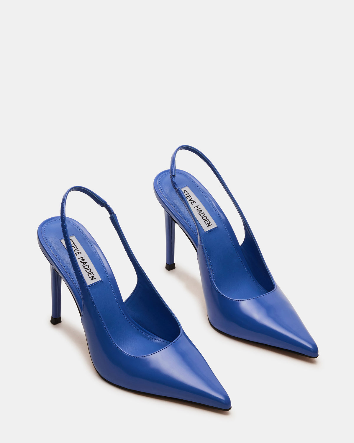 Steve Madden REYES Blue Leather Slingback Stiletto Pointed-Toe Pump Women's Heel