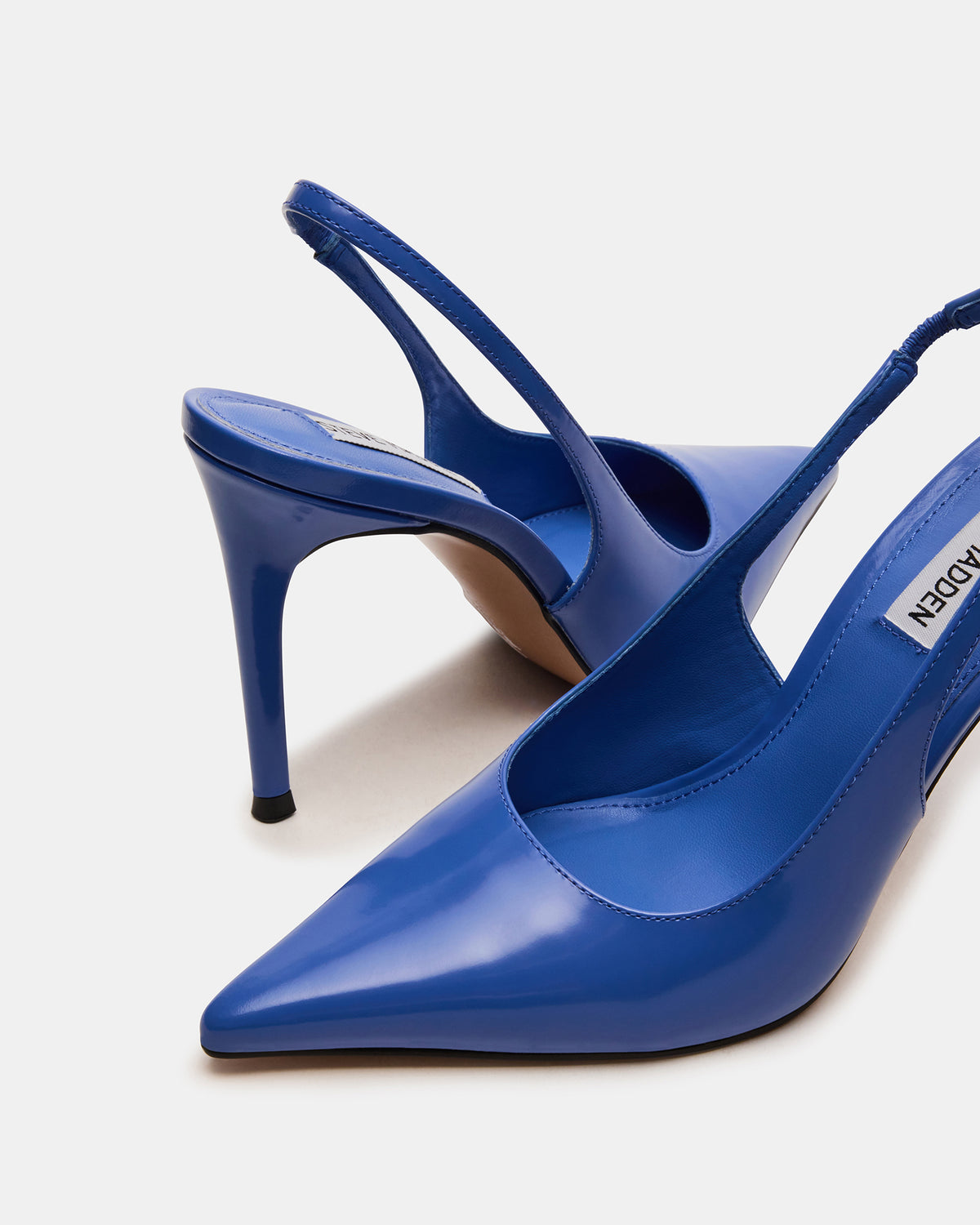 Steve Madden REYES Blue Leather Slingback Stiletto Pointed-Toe Pump Women's Heel