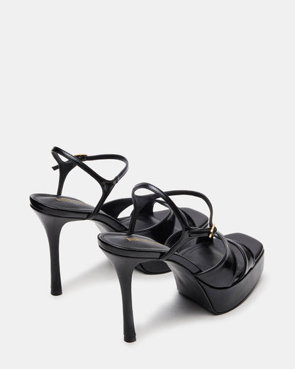 Steve Madden SCARLET Black Square-Toe Strappy Platform Women's Heel