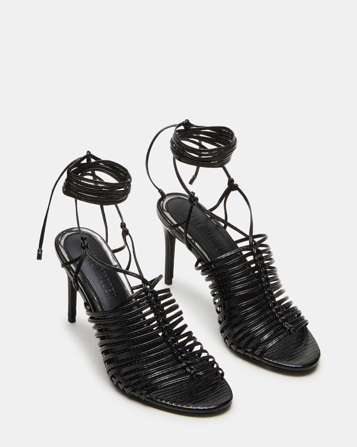 Steve Madden BRISTOWE Black Strappy Stiletto Heel | Women's Heels
