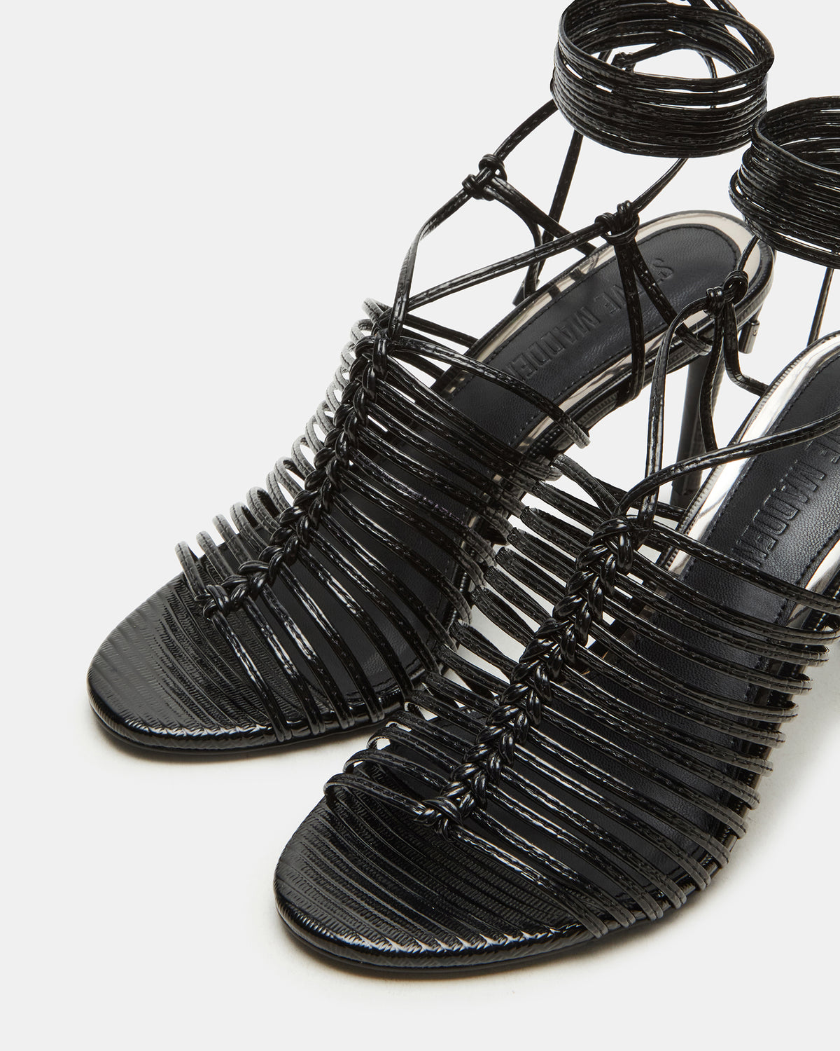 Steve Madden BRISTOWE Black Strappy Stiletto Heel | Women's Heels