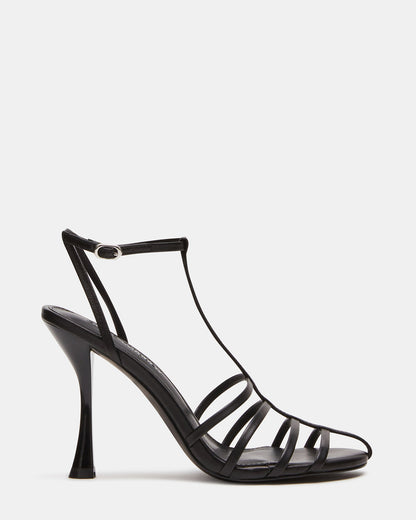 Steve Madden TILDAH Black Leather Strappy Rounded Toe Women's Heel