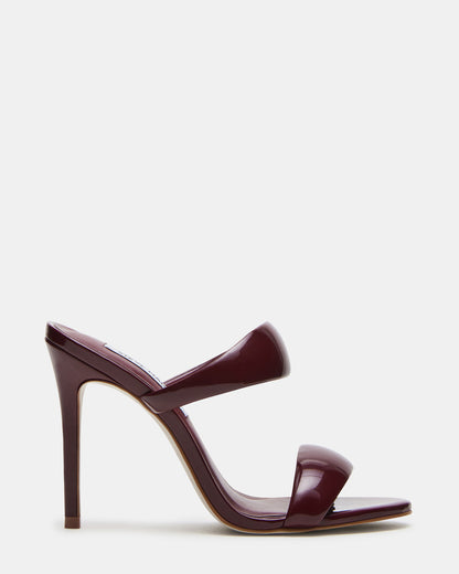 Steve Madden SATURN Wine Patent Stiletto Mule Women's Heel