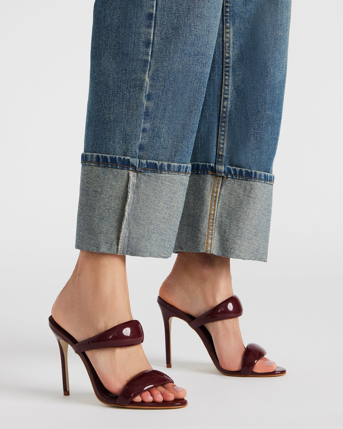Steve Madden SATURN Wine Patent Stiletto Mule Women's Heel