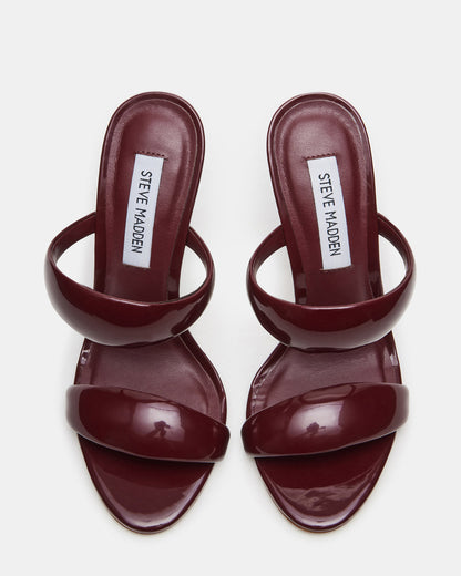 Steve Madden SATURN Wine Patent Stiletto Mule Women's Heel