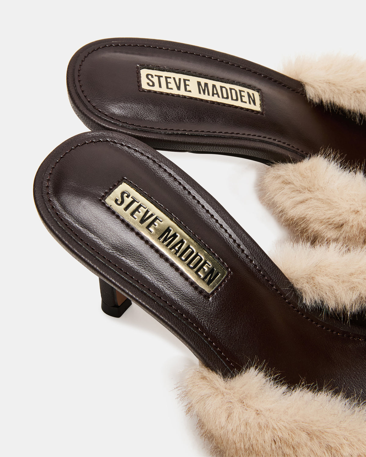 Steve Madden ALEXI Faux Fur Tan Pointed-Toe Mule Women's Heel