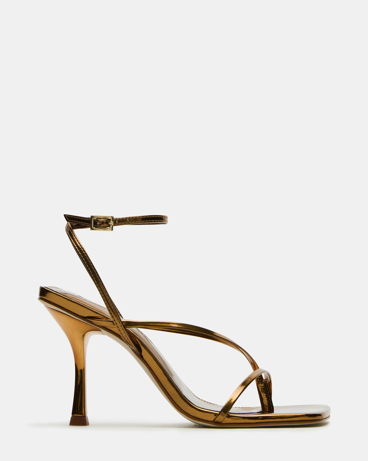 Steve Madden ANNIE Bronze Women's Strappy Square Toe Heel