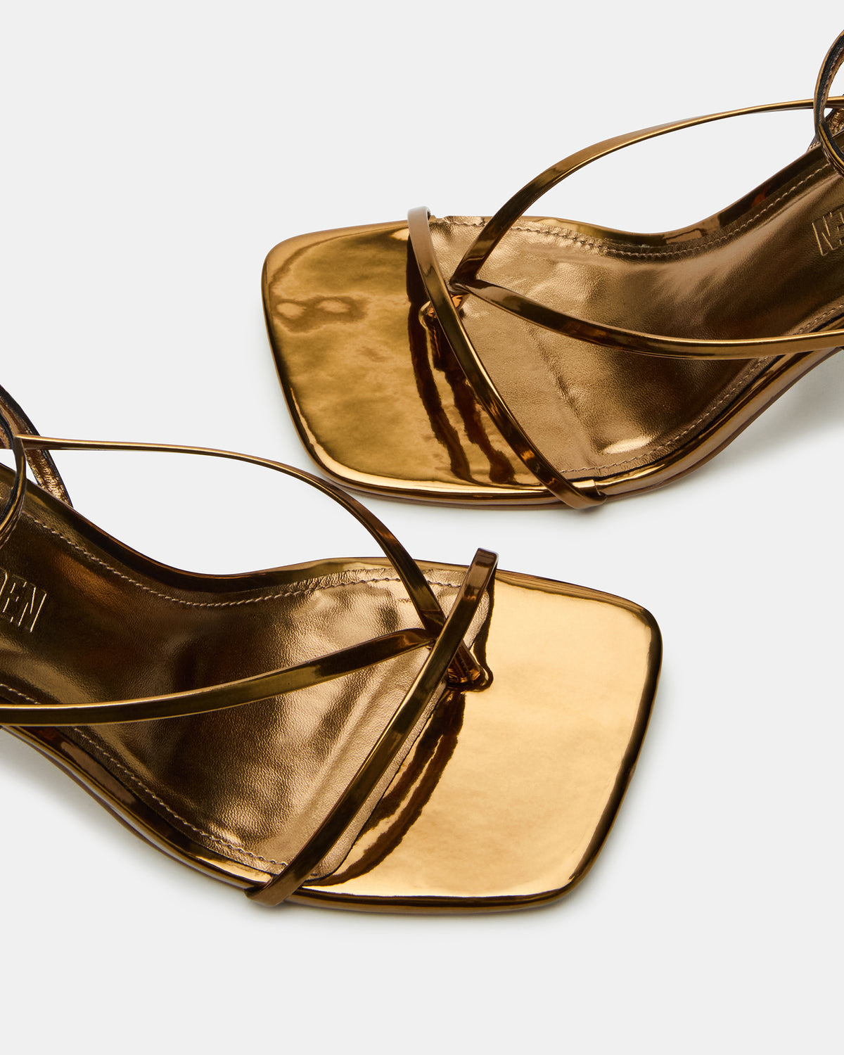 Steve Madden ANNIE Bronze Women's Strappy Square Toe Heel