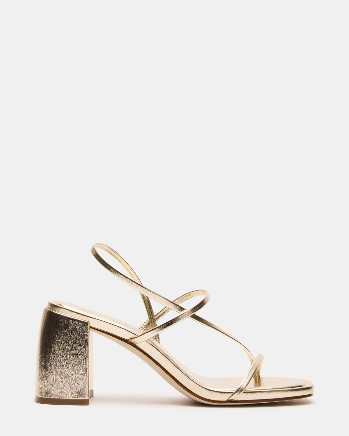 Steve Madden DIORA Gold Women's Strappy Square-Toe Heel
