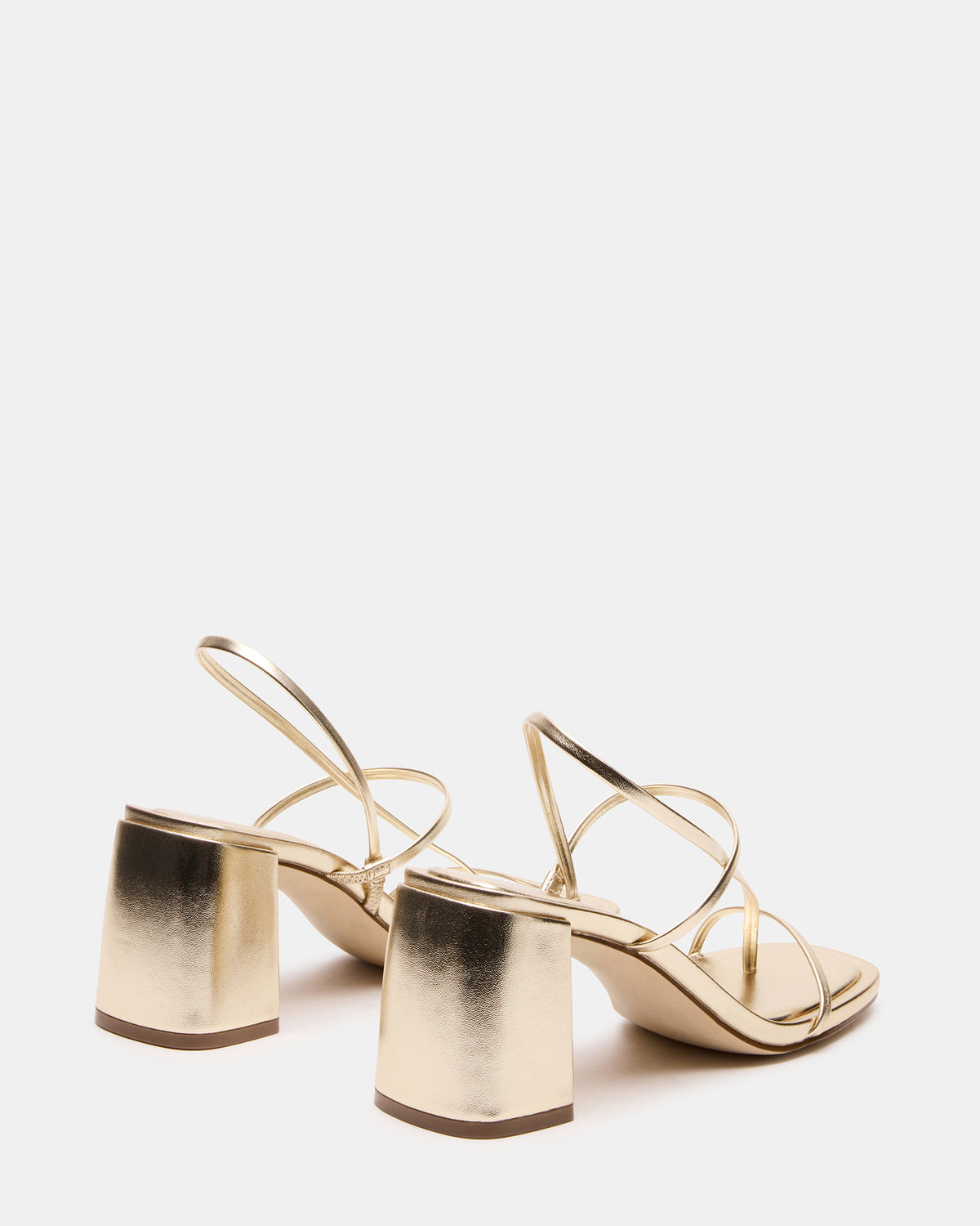 Steve Madden DIORA Gold Women's Strappy Square-Toe Heel